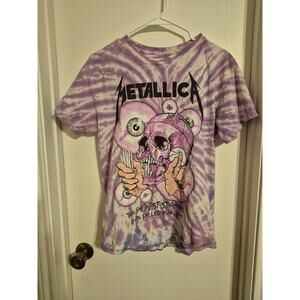 Metallica Purple Tie Dye Tshirt Size Medium
